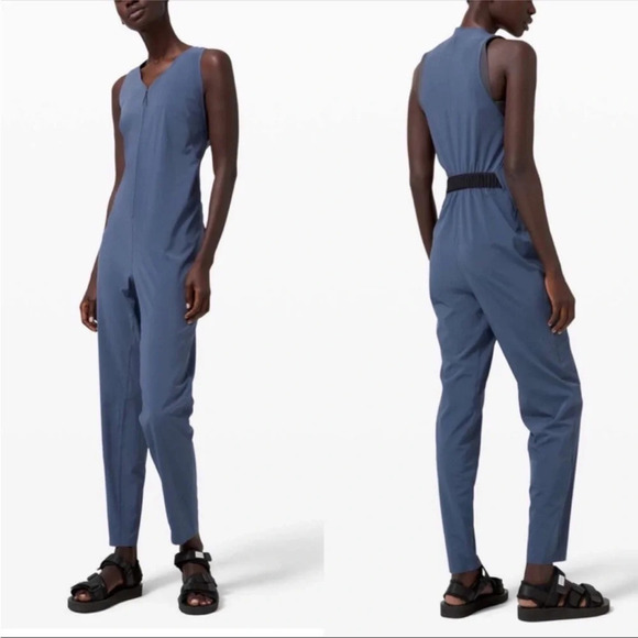 Lululemon LAB Vindur Onesie Jumpsuit Ink Blue Zip Up Front...